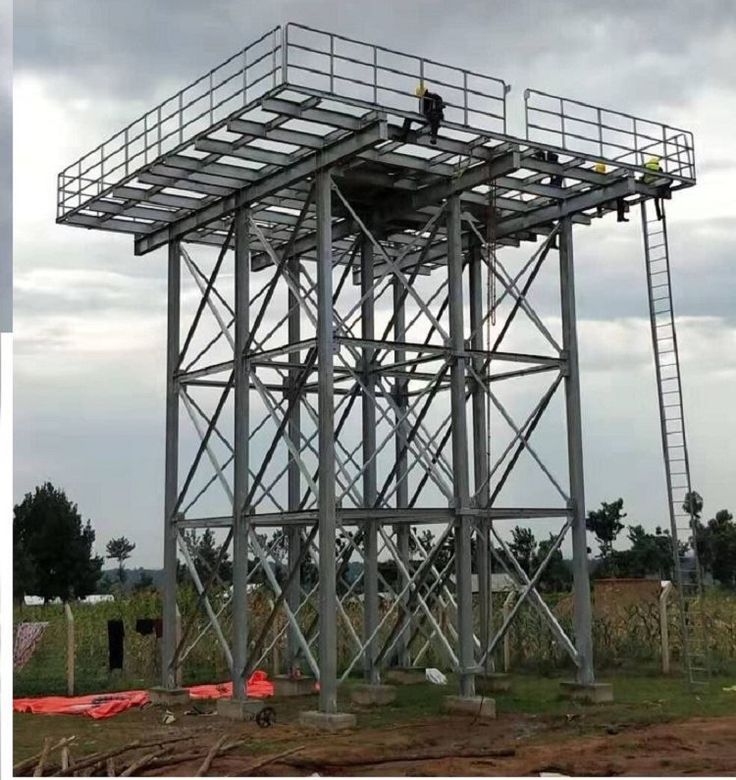 Elevated steel water tank structure