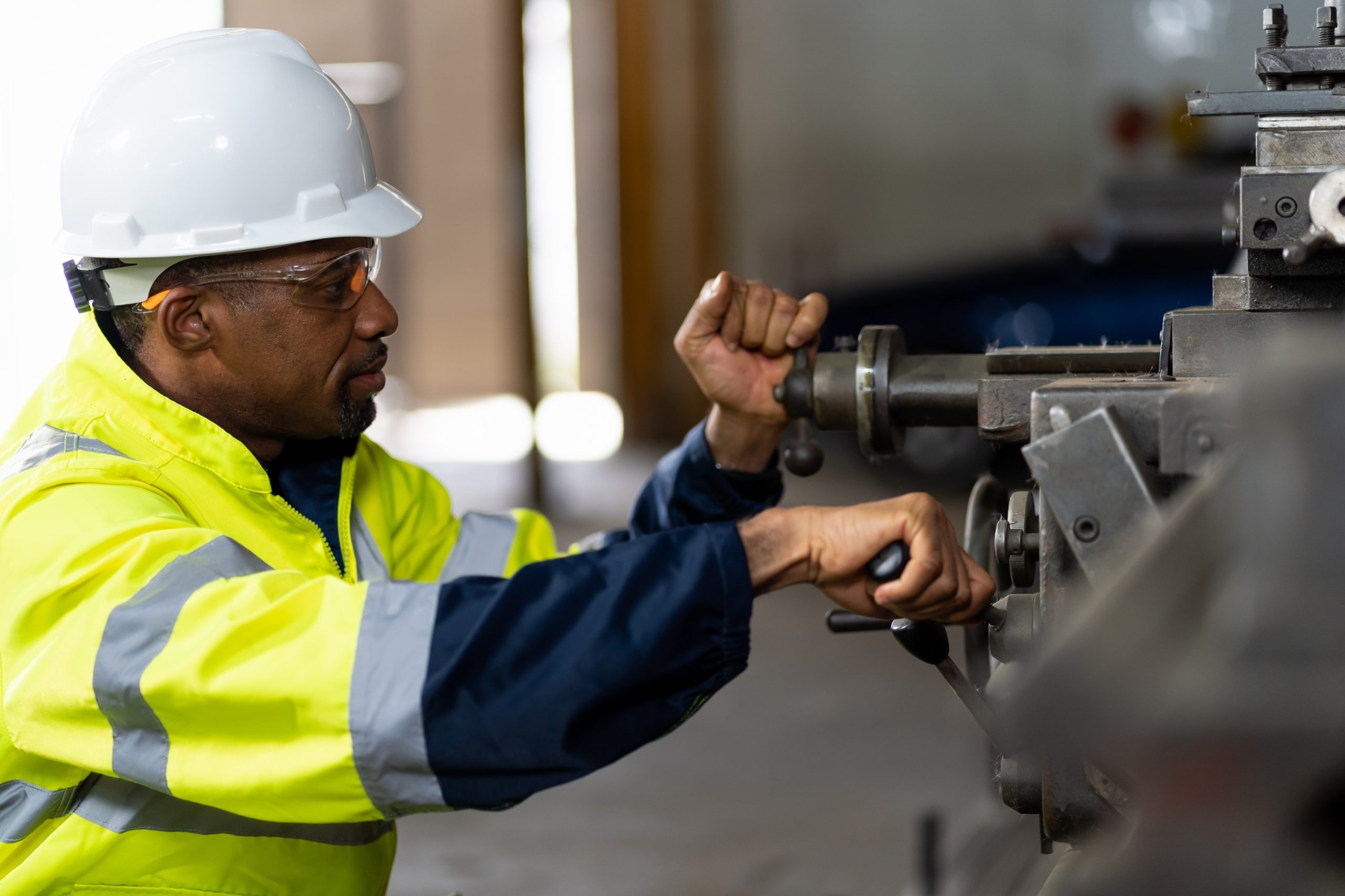 Mechanical contractor working on industrial equipment